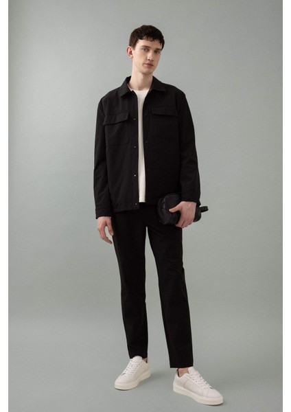 Regular Fit Polo Yaka Çıtçıt Kapamalı Cepli Teknik Gömlek Ceket B7396AX24SP