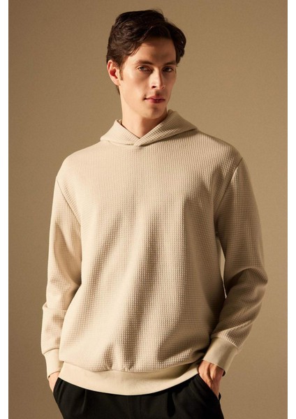 Oversize Geniş Kalıp Kapüşonlu Kapitone Sweatshirt B6492AX24SP