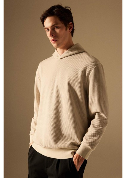 Oversize Geniş Kalıp Kapüşonlu Kapitone Sweatshirt B6492AX24SP