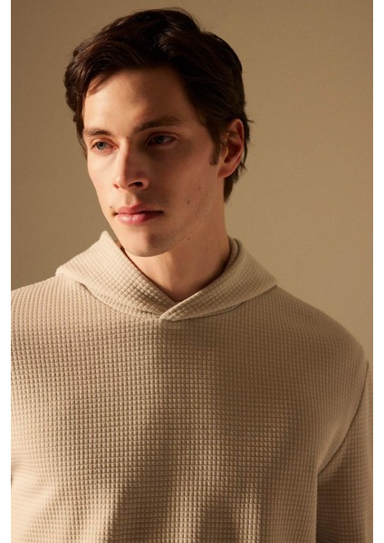 Oversize Geniş Kalıp Kapüşonlu Kapitone Sweatshirt B6492AX24SP