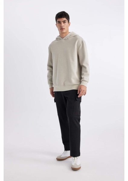 Oversize Geniş Kalıp Kapüşonlu Kapitone Sweatshirt B6492AX24SP