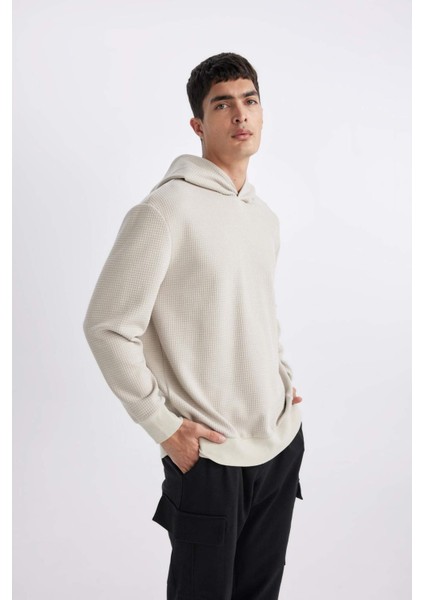 Oversize Geniş Kalıp Kapüşonlu Kapitone Sweatshirt B6492AX24SP