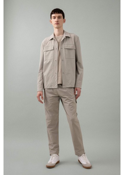 Regular Fit Polo Yaka Çıtçıt Kapamalı Cepli Teknik Gömlek Ceket B7396AX24SP
