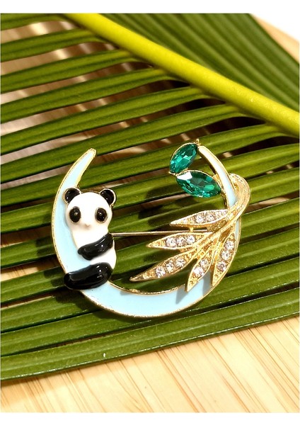 Ay Ayıcık Çiçek Figürlü Broş