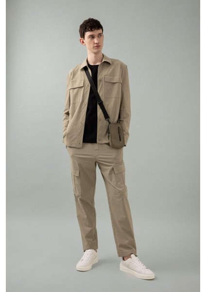 Regular Fit Polo Yaka Çıtçıt Kapamalı Cepli Teknik Gömlek Ceket B7396AX24SP