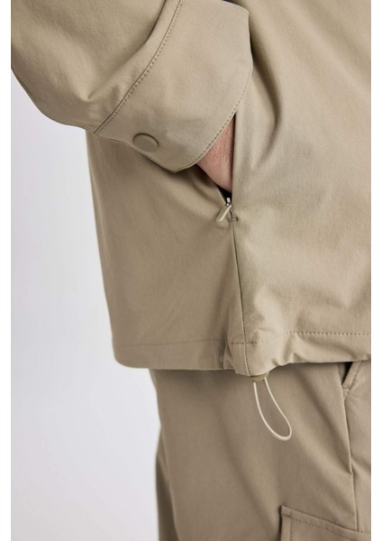Regular Fit Polo Yaka Çıtçıt Kapamalı Cepli Teknik Gömlek Ceket B7396AX24SP