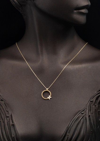 Kelebekli Halka 14 Ayar Altın Kolye fiyatları