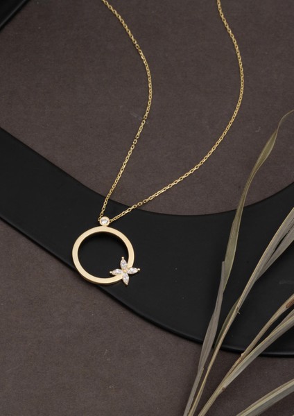 Kelebekli Halka 14 Ayar Altın Kolye fırsatları