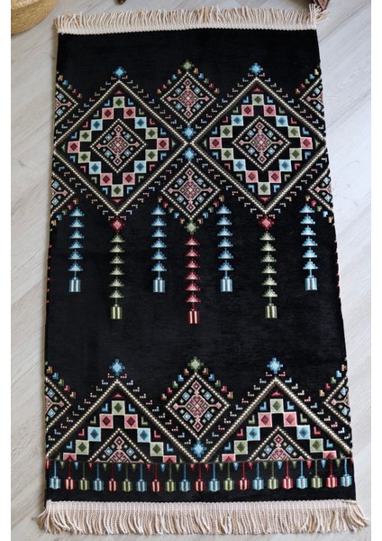Kilim Desenli Astarlı Lüks Seccade S1020 Siyah modelleri