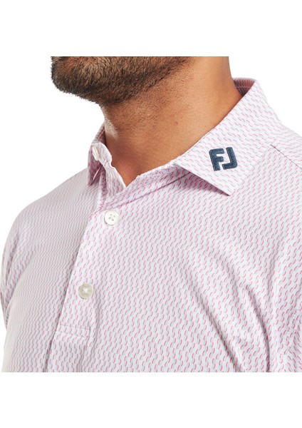 Wiggle Print Lisle Erkek Golf T-Shirt 33999 Wht/sky/pnk indirimleri