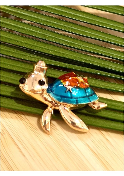 Kaplumba Figürlü Broş