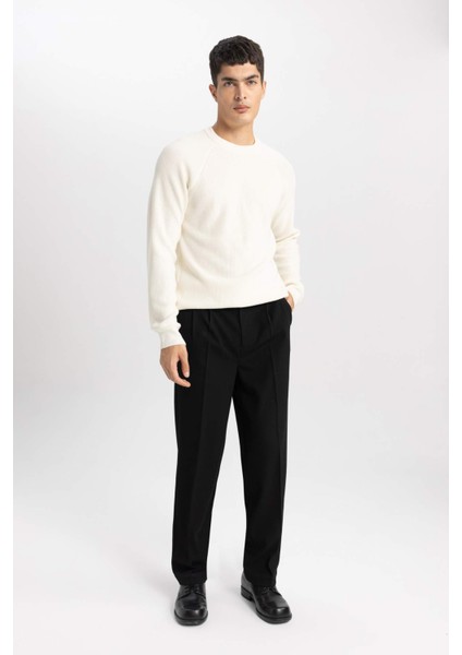 Standart Fit Normal Kesim Bisiklet Yaka Basic Düz Triko Kazak A8458AX24SP