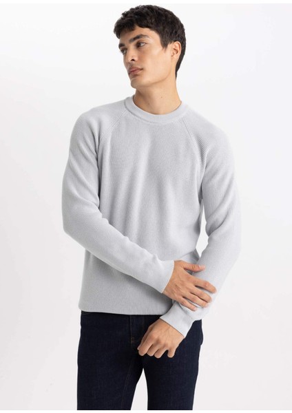 Standart Fit Normal Kesim Bisiklet Yaka Basic Düz Triko Kazak A8458AX24SP