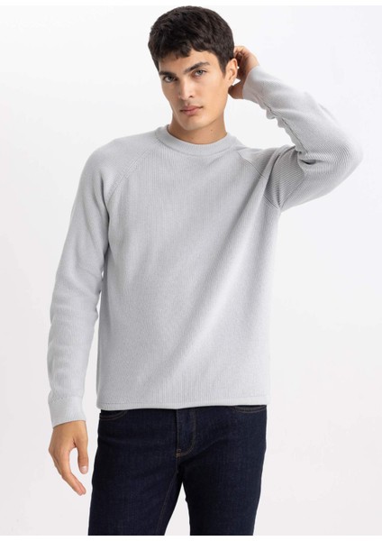 Standart Fit Normal Kesim Bisiklet Yaka Basic Düz Triko Kazak A8458AX24SP