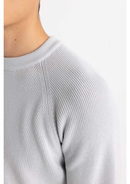 Standart Fit Normal Kesim Bisiklet Yaka Basic Düz Triko Kazak A8458AX24SP