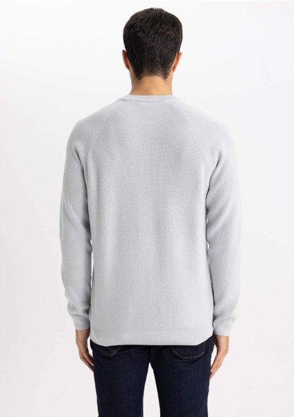 Standart Fit Normal Kesim Bisiklet Yaka Basic Düz Triko Kazak A8458AX24SP