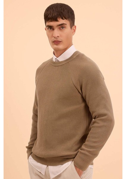 Standart Fit Normal Kesim Bisiklet Yaka Basic Düz Triko Kazak A8458AX24SP