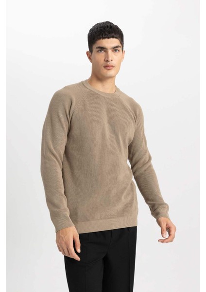 Standart Fit Normal Kesim Bisiklet Yaka Basic Düz Triko Kazak A8458AX24SP