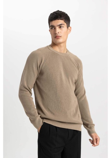 Standart Fit Normal Kesim Bisiklet Yaka Basic Düz Triko Kazak A8458AX24SP