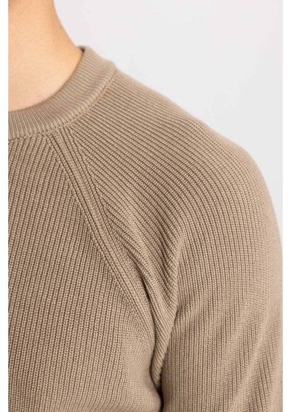 Standart Fit Normal Kesim Bisiklet Yaka Basic Düz Triko Kazak A8458AX24SP