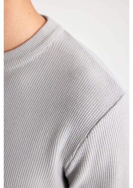 Standart Fit Normal Kesim Bisiklet Yaka Muline Desenli Triko Kazak A5181AX24SP