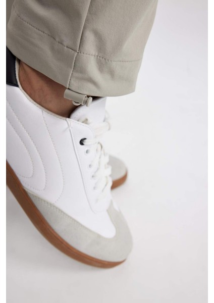 Jogger Yazlık Kumaş Pantolon Kargo Cepli Her Yöne Esneyen Büzgülü Düz Paça B6580AX24SP