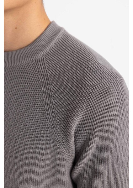 Standart Fit Normal Kesim Bisiklet Yaka Basic Düz Triko Kazak A8458AX24SP