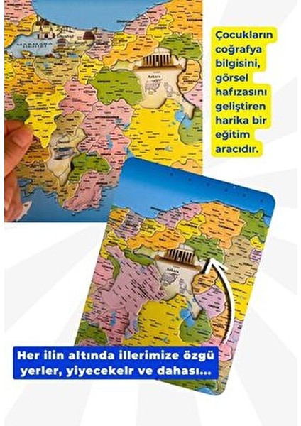 Siyasi Harita Puzzle 81 Parça Eğitici Oyun 5 Yaş ve Üzeri Çocuklar için Eğlenceli