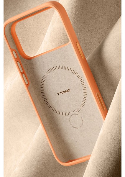 Apple iPhone 17 Pro Max O Stand Spin Silicone Serisi Magsafe Kılıf - Turuncu