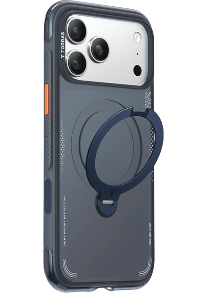Apple iPhone 17 Pro O Stand Spin Air Serisi Magsafe Kılıf - Lacivert modelleri