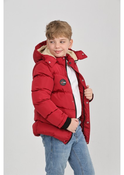 Kışlık Yoğun Şişme Elyaf Dolum Kapüşonlu Kalın Su Geçirmez Erkek Çocuk Mont modelleri