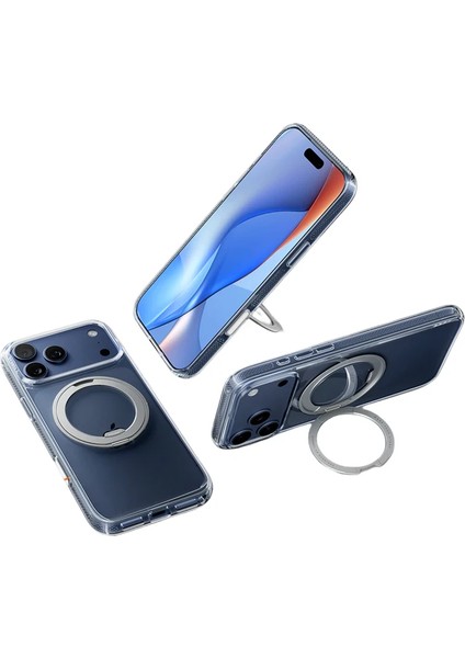 Apple iPhone 17 O Stand R Fitness Serisi Magsafe Kılıf - Şeffaf modelleri