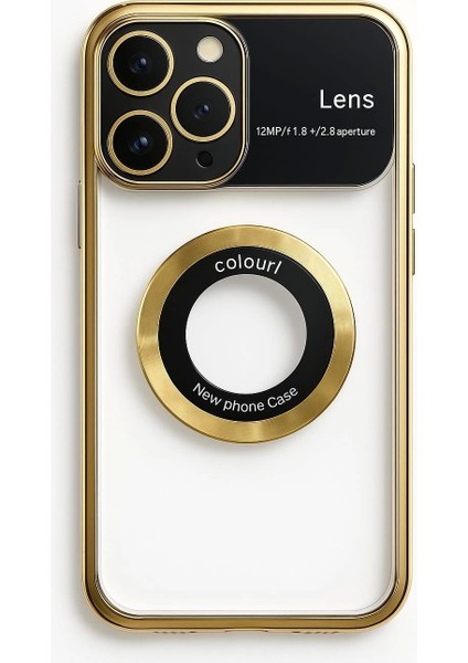 Iphone 13 Pro Max Kılıf Kamera Korumalı Magsafe Colourl Gold