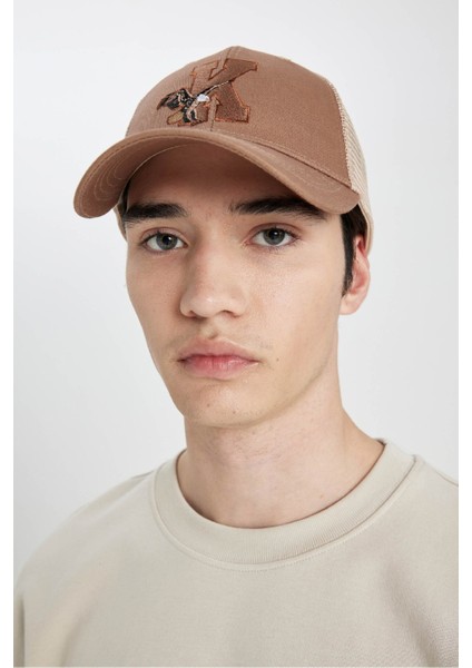 Erkek Dokuma Beyzbol Basketbol Şapkası B8019AX24SM