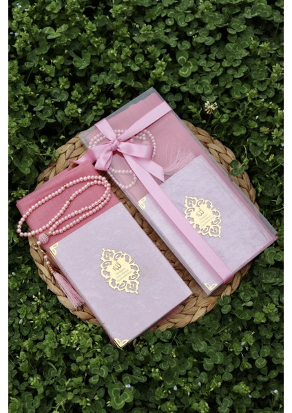 20 Adet Eşarplı Yasin Hediyelik Mevlid Seti Y201 Pembe