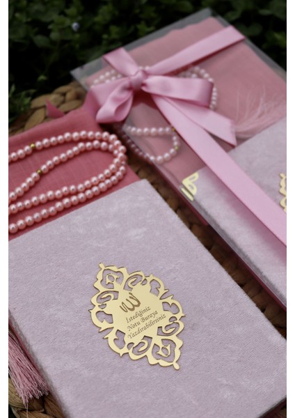 20 Adet Eşarplı Yasin Hediyelik Mevlid Seti Y201 Pembe indirimleri