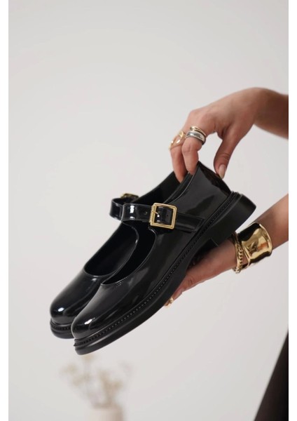 Yokox Siyah Rugan Oxford Ayakkabı modelleri