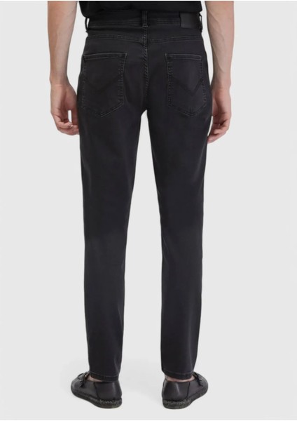 Antrasit Düz Slim Fit Denim Pamuk Karışımlı Pantolon fırsatları