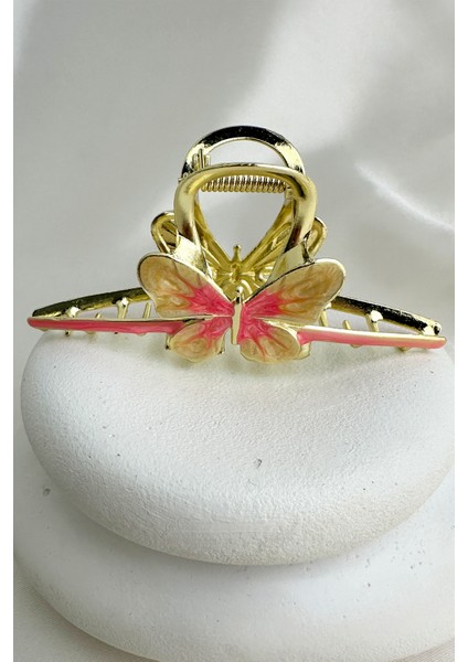 Altın Rengi Mineli Metal Kelebek Kıskaç Toka (10CM)