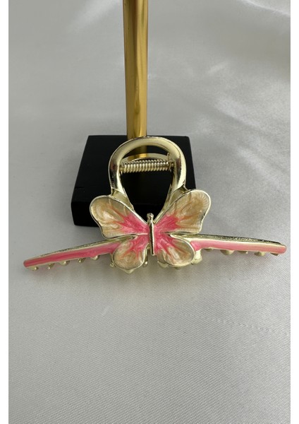 Altın Rengi Mineli Metal Kelebek Kıskaç Toka (10CM) modelleri