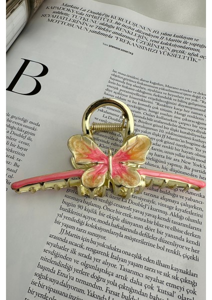 Altın Rengi Mineli Metal Kelebek Kıskaç Toka (10CM) fırsatları