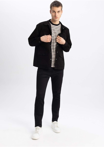 Relax Fit Pamuklu Uzun Kollu Gömlek Ceket B3869AX23AU