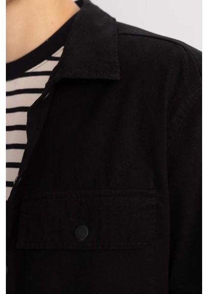 Relax Fit Pamuklu Uzun Kollu Gömlek Ceket B3869AX23AU