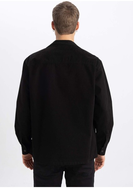 Relax Fit Pamuklu Uzun Kollu Gömlek Ceket B3869AX23AU