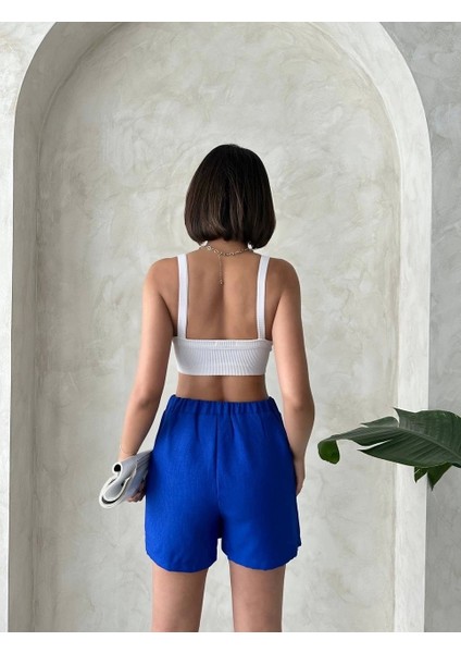 Fiyonklu Şort Etek Saks S255021 fiyatları