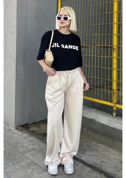 Bej Geniş Paça Modal Kadın Eşofman Altı MG2122 modelleri