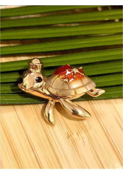 Kaplumbağa Figürlü Broş