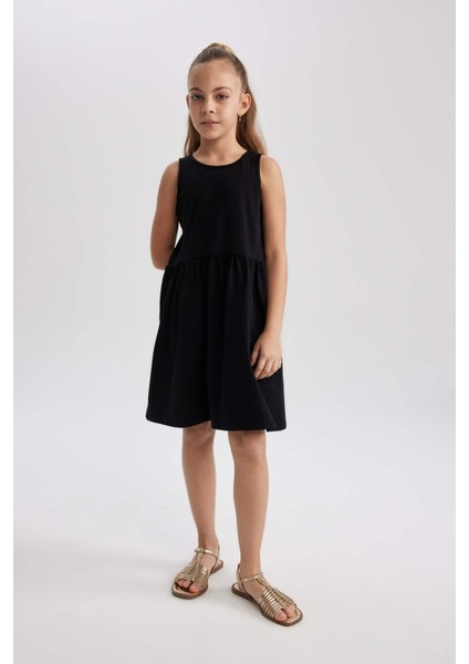 Kız Çocuk Kolsuz Elbise B4336A824SM