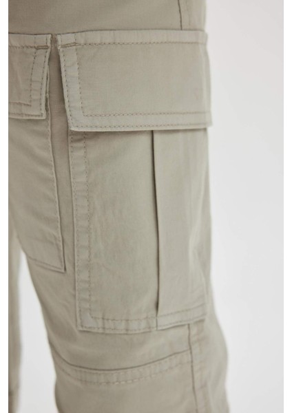 Erkek Çocuk Kargo Cepli Düz Paça Gabardin Pantolon B5924A824SP