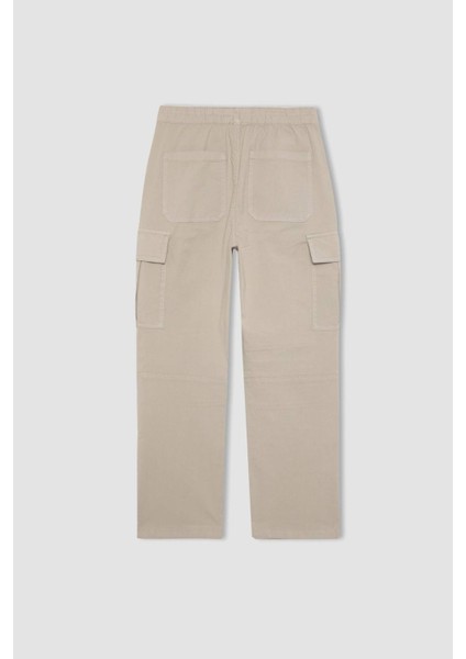 Erkek Çocuk Kargo Cepli Düz Paça Gabardin Pantolon B5924A824SP